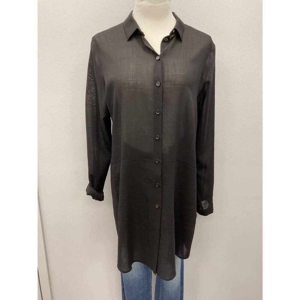 NEW PETER O. MAHLER long wool shirt in black